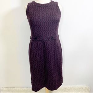 NWT TALBOTS geometric dress W/leather trim 12